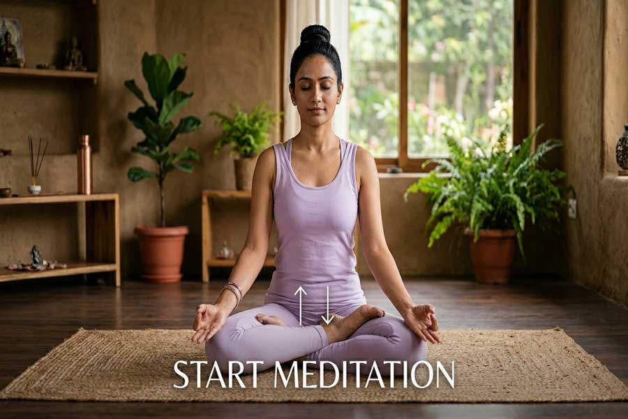 woman meditating peacefully