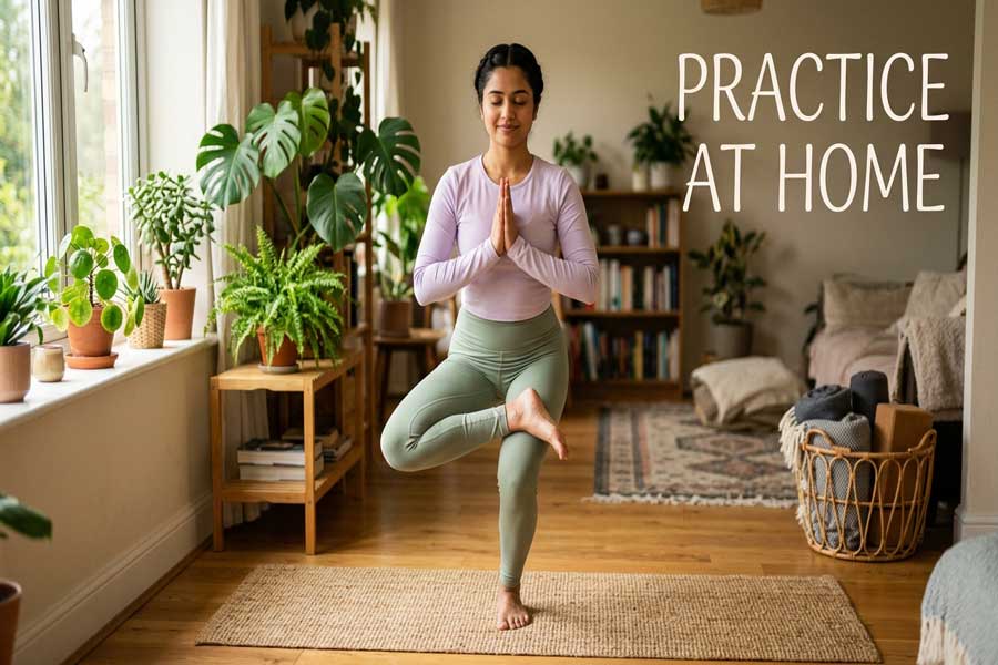 peaceful home exercise setup
